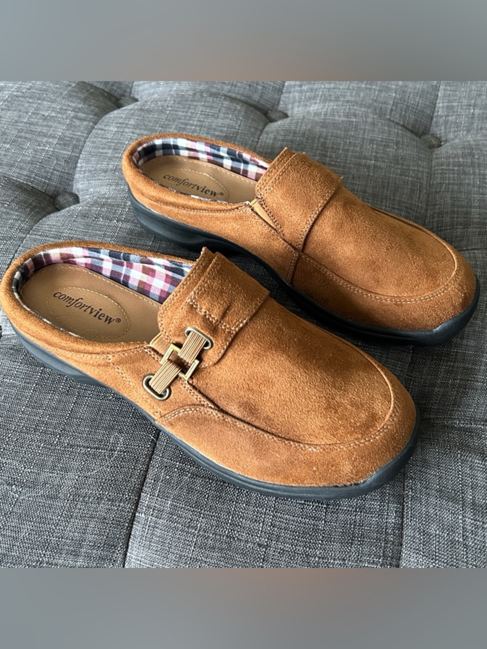 comfortview The Joy women’s slip in Mule Loafer in Cognac Suede never worn 8.5